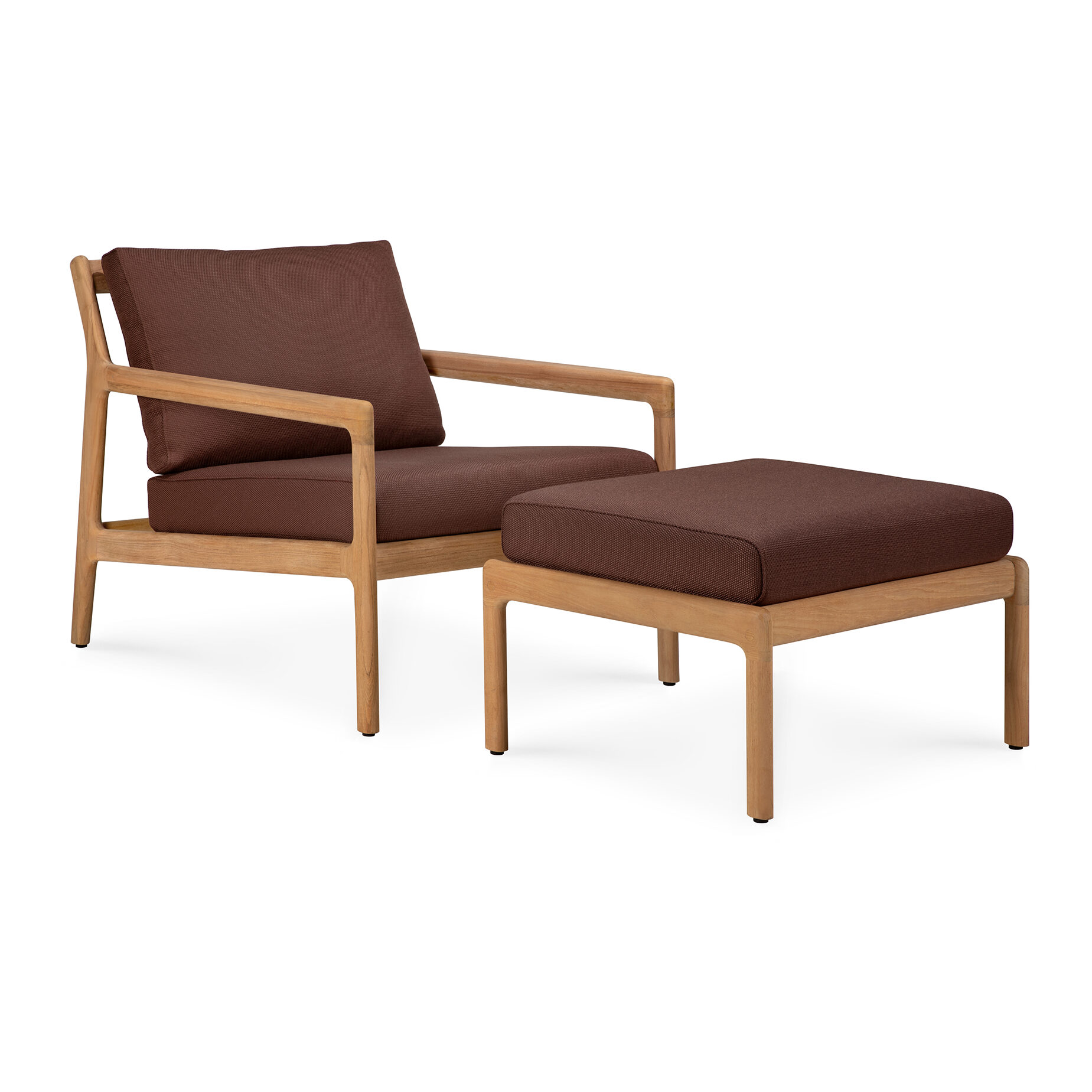 Teak + Burgundy cushion